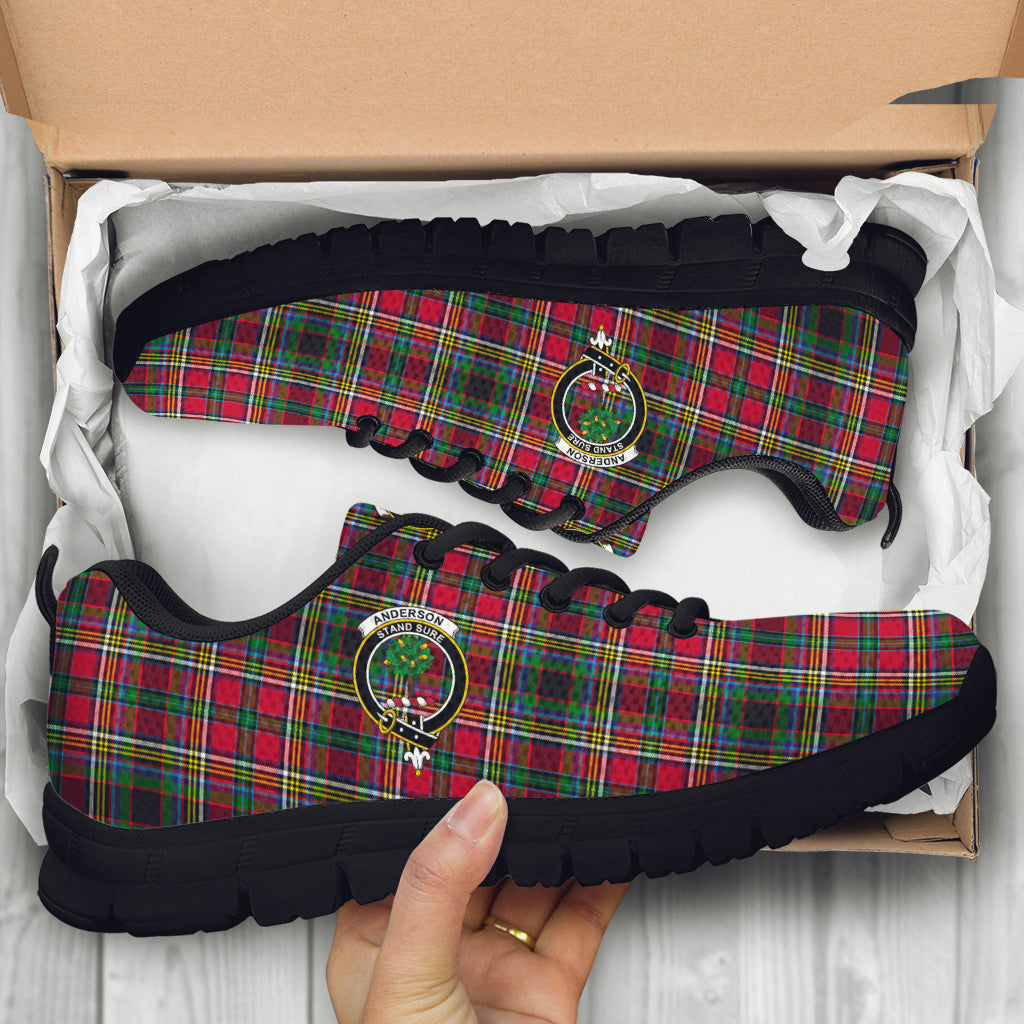 Anderson of Arbrake Tartan Sneakers with Family Crest - Tartan Vibes Clothing