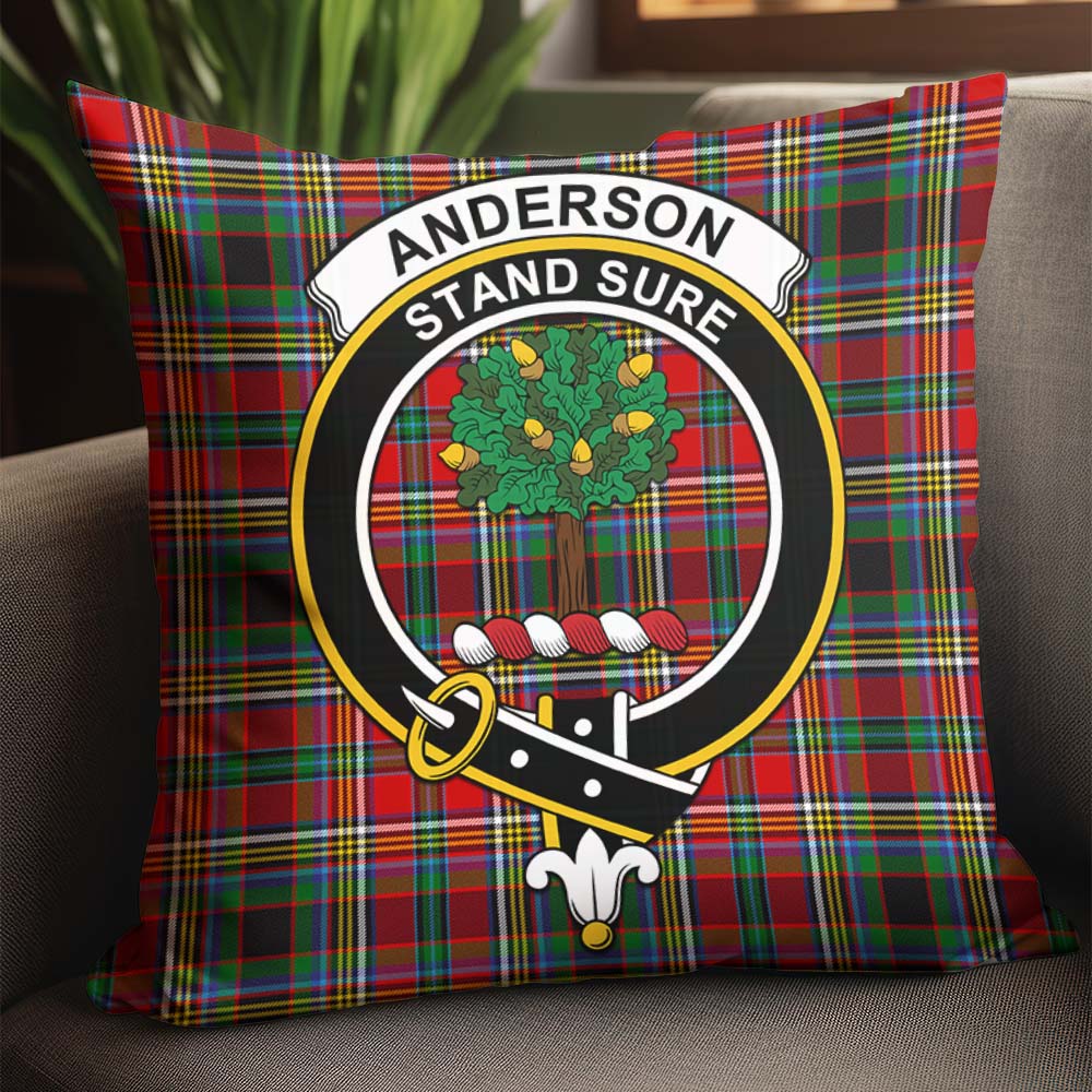 Anderson of Arbrake Tartan Pillow Cover with Family Crest - Tartanvibesclothing