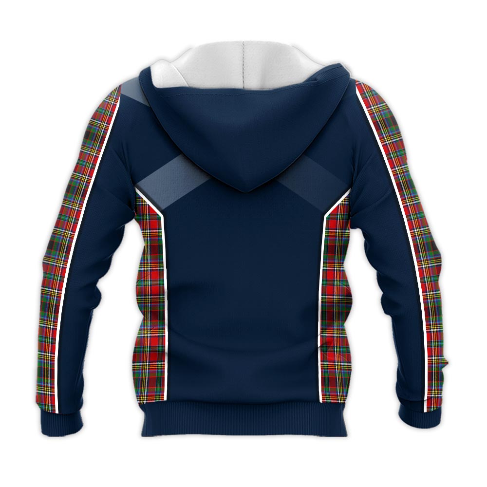 Tartan Vibes Clothing Anderson of Arbrake Tartan Knitted Hoodie with Family Crest and Scottish Thistle Vibes Sport Style