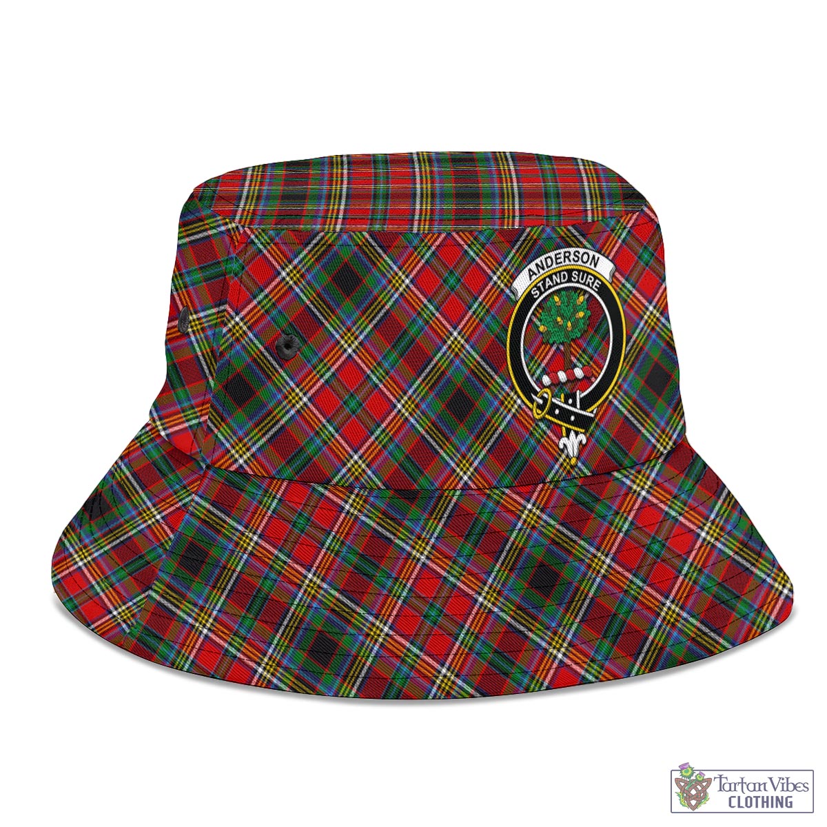 Tartan Vibes Clothing Anderson of Arbrake Tartan Bucket Hat with Family Crest