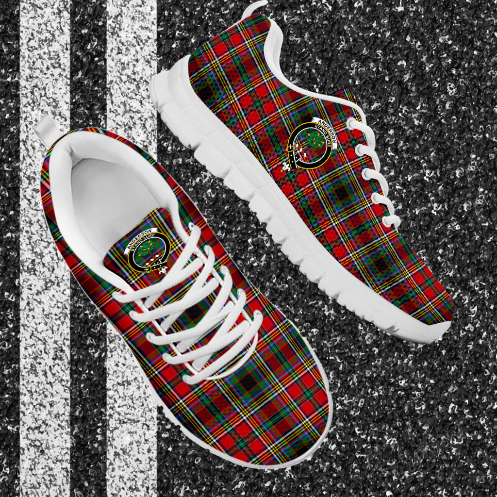 Anderson of Arbrake Tartan Sneakers with Family Crest - Tartan Vibes Clothing