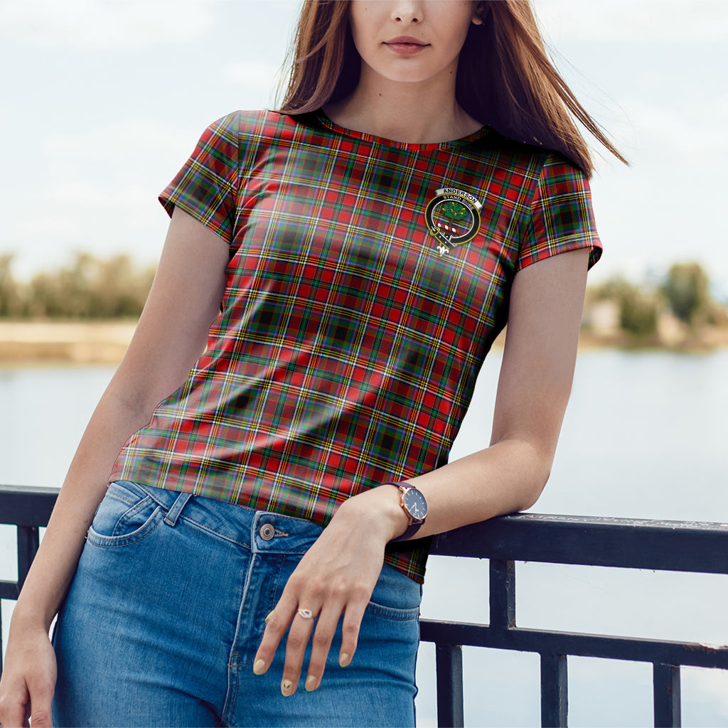 Anderson of Arbrake Tartan T-Shirt with Family Crest - Tartanvibesclothing