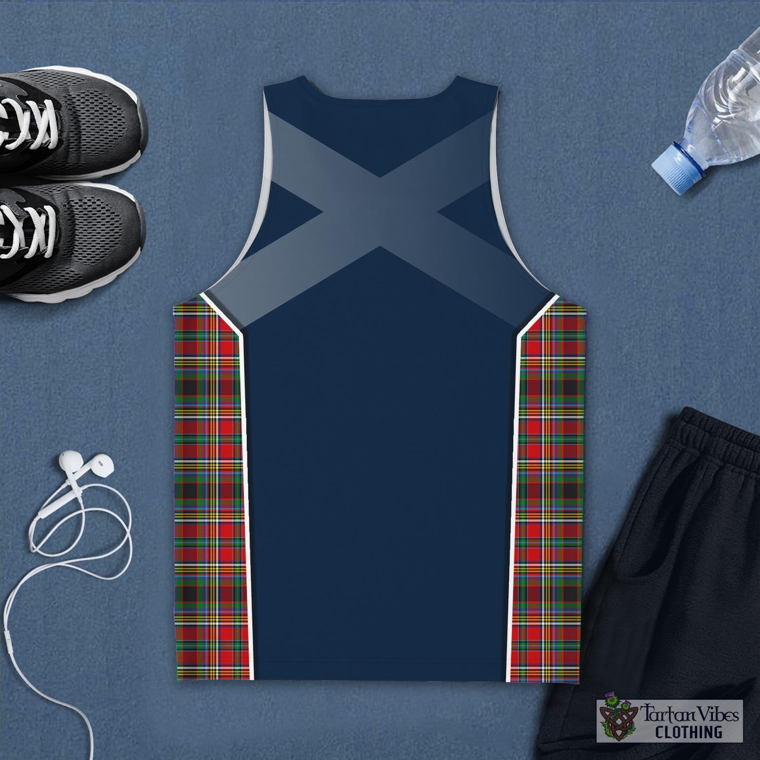 Tartan Vibes Clothing Anderson of Arbrake Tartan Men's Tanks Top with Family Crest and Scottish Thistle Vibes Sport Style