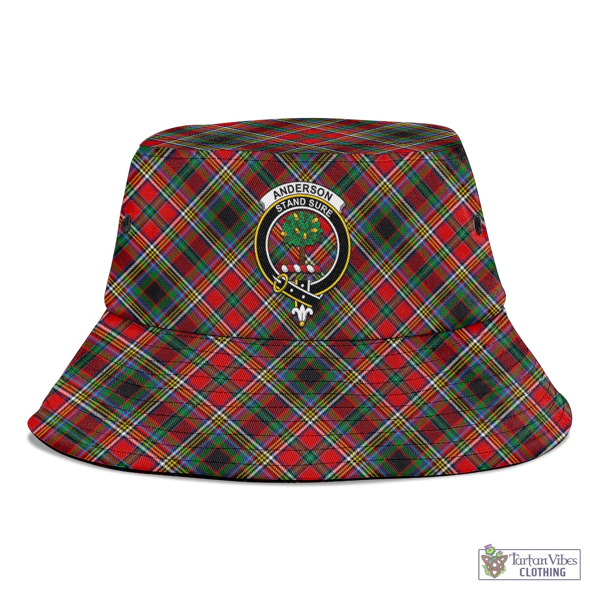 Tartan Vibes Clothing Anderson of Arbrake Tartan Bucket Hat with Family Crest