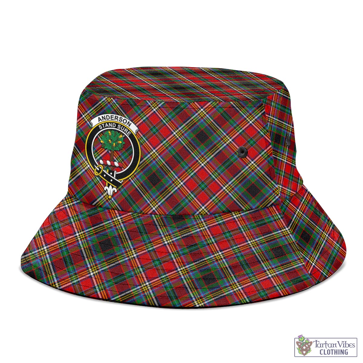 Tartan Vibes Clothing Anderson of Arbrake Tartan Bucket Hat with Family Crest