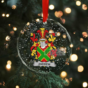 Andrew Irish Clan Christmas Glass Ornament with Coat of Arms