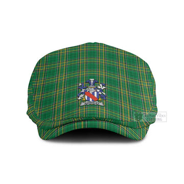 Annesley Irish Clan Tartan Jeff Cap, Tartan Flat Cap with Coat of Arm Jeff Hat - Tartan Vibes Clothing