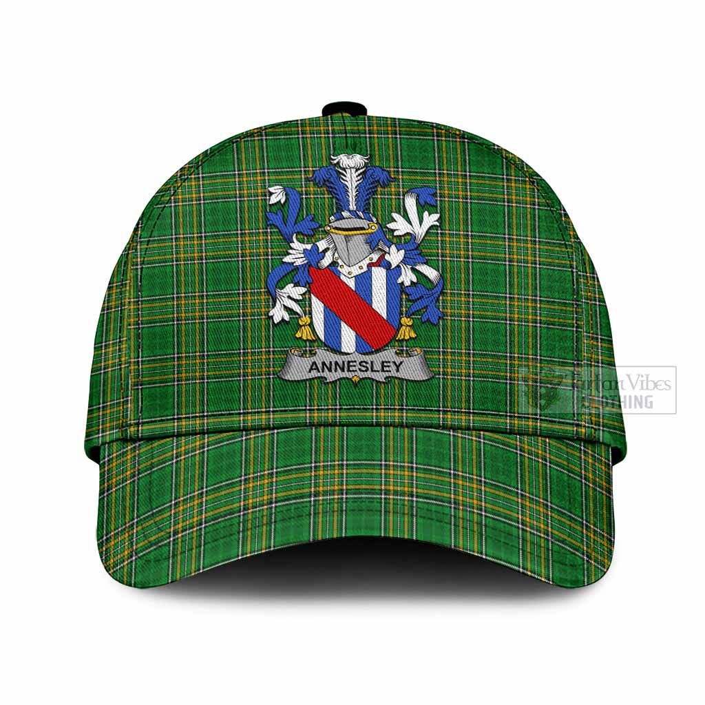 Tartan Vibes Clothing Annesley Irish Clan Tartan Classic Cap with Coat of Arms