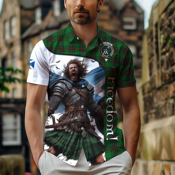 Anstruther Crest Tartan Short Sleeve Button Shirt Inspired by the Freedom of Scottish Warrior