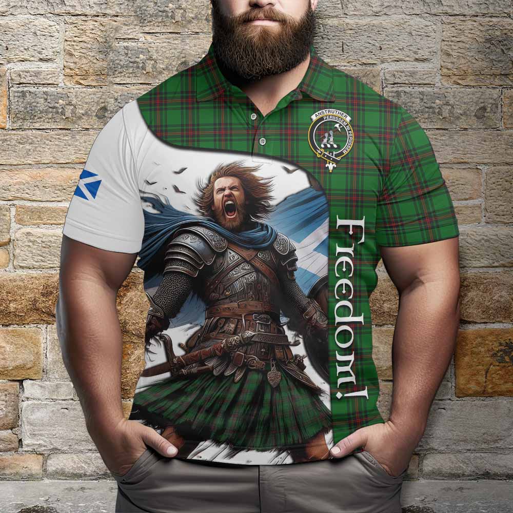 Tartan Vibes Clothing Anstruther Crest Tartan Polo Shirt Inspired by the Freedom of Scottish Warrior