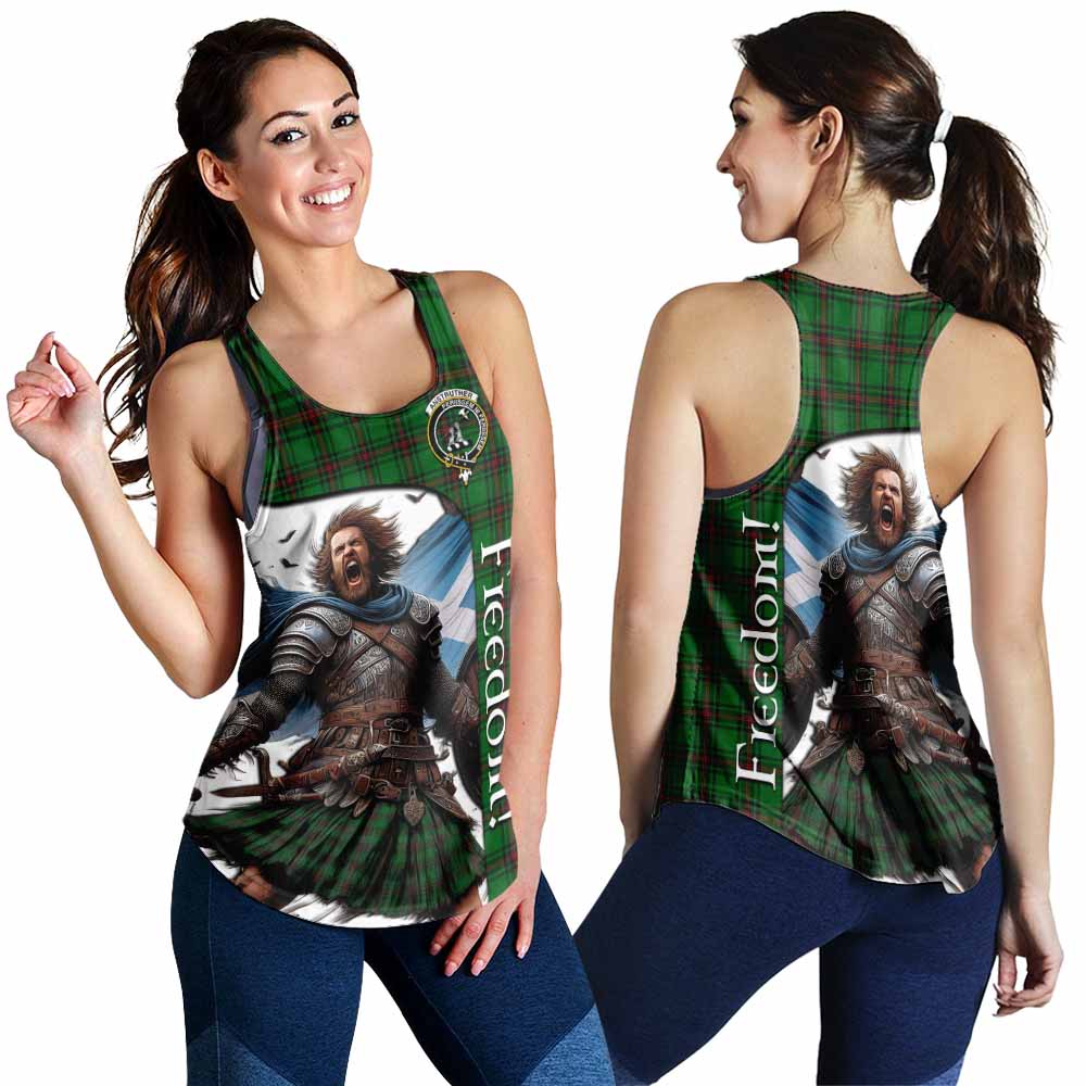 Tartan Vibes Clothing Anstruther Crest Tartan Women's Racerback Tanks Inspired by the Freedom of Scottish Warrior