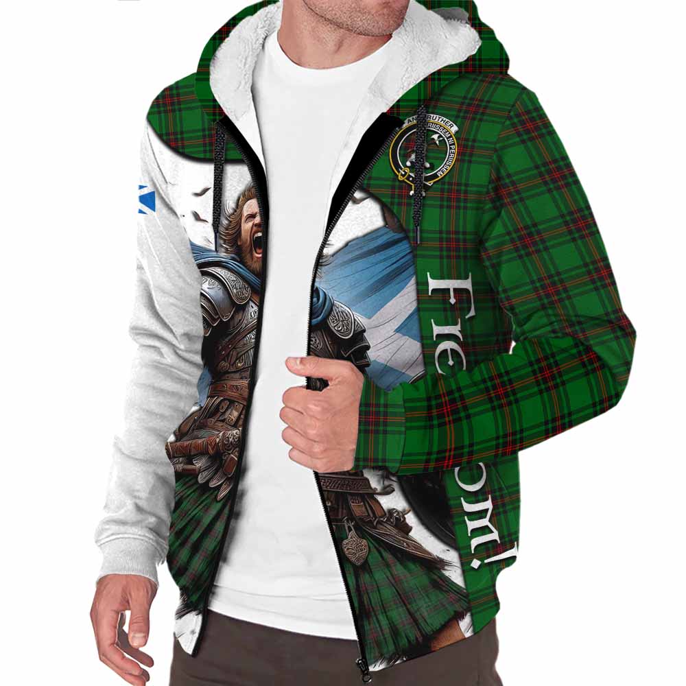 Tartan Vibes Clothing Anstruther Crest Tartan Sherpa Hoodie Inspired by the Freedom of Scottish Warrior