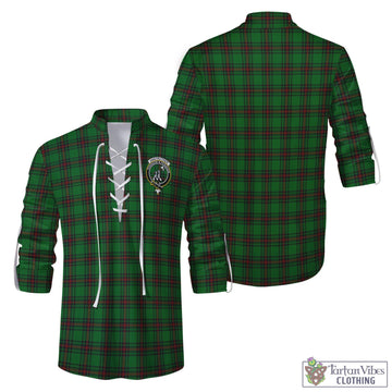 Anstruther Tartan Men's Scottish Traditional Jacobite Ghillie Kilt Shirt with Family Crest Men - Tartan Vibes Clothing