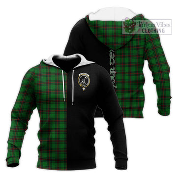 Anstruther Tartan Knitted Hoodie with Family Crest and Half Of Me Style