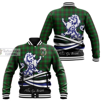 Anstruther Tartan Baseball Jacket with Alba Gu Brath Regal Lion Emblem