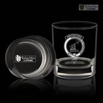 Anstruther Family Crest Engraved Whiskey Glass