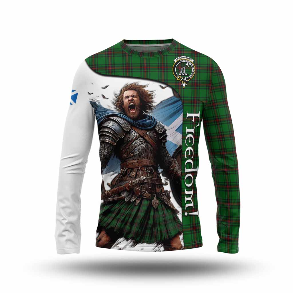 Tartan Vibes Clothing Anstruther Crest Tartan Long Sleeve T-Shirt Inspired by the Freedom of Scottish Warrior