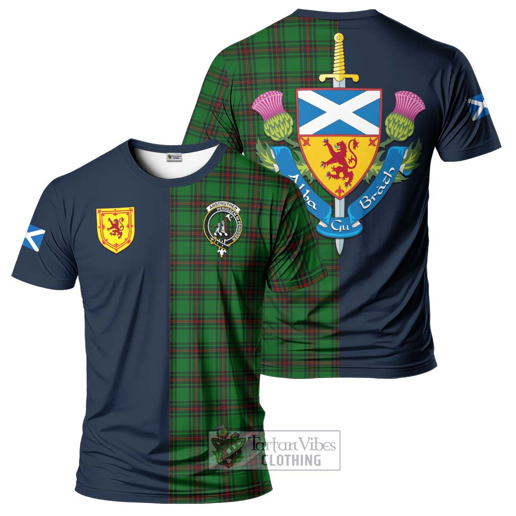 Tartan Vibes Clothing Anstruther Tartan T-Shirt Alba with Scottish Lion Royal Arm Half Style