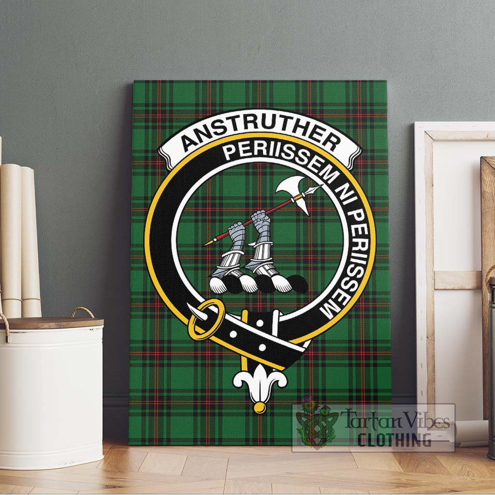 Anstruther Tartan Canvas Print Wall Art with Family Crest Without Frame - Tartan Vibes Clothing