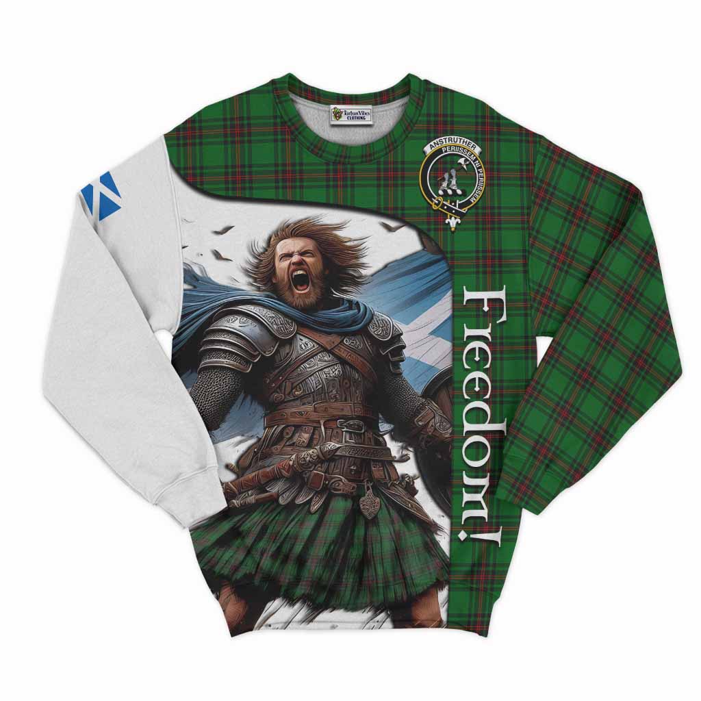 Tartan Vibes Clothing Anstruther Crest Tartan Sweatshirt Inspired by the Freedom of Scottish Warrior