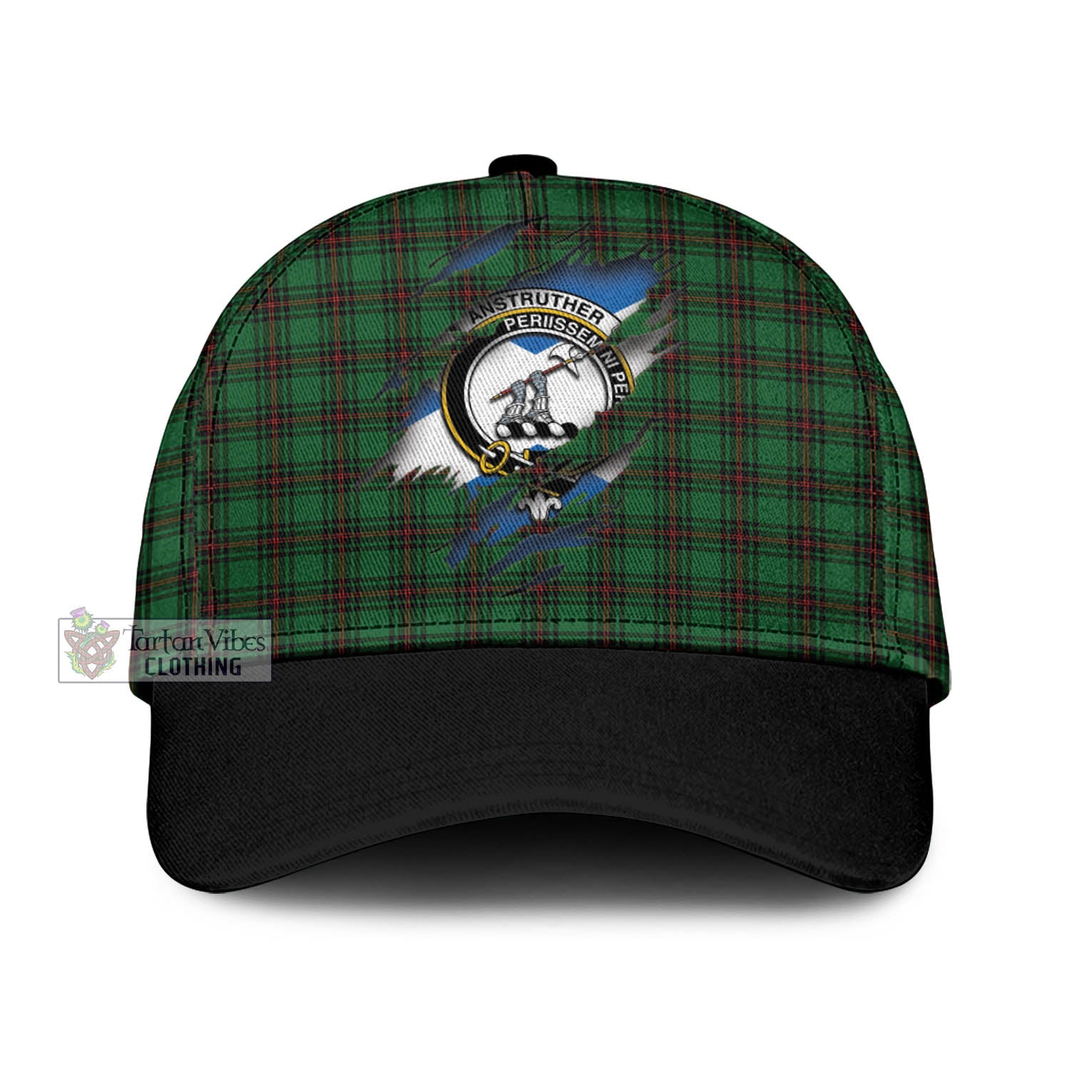 Tartan Vibes Clothing Anstruther Tartan Classic Cap with Family Crest In Me Style