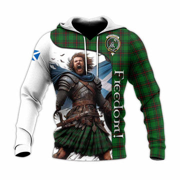 Anstruther Crest Tartan Knitted Hoodie Inspired by the Freedom of Scottish Warrior