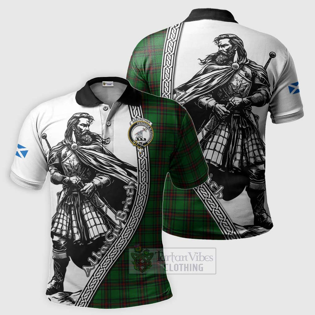 Anstruther Tartan Clan Crest Polo Shirt with Highlander Warrior Celtic Style Kid - Tartan Vibes Clothing