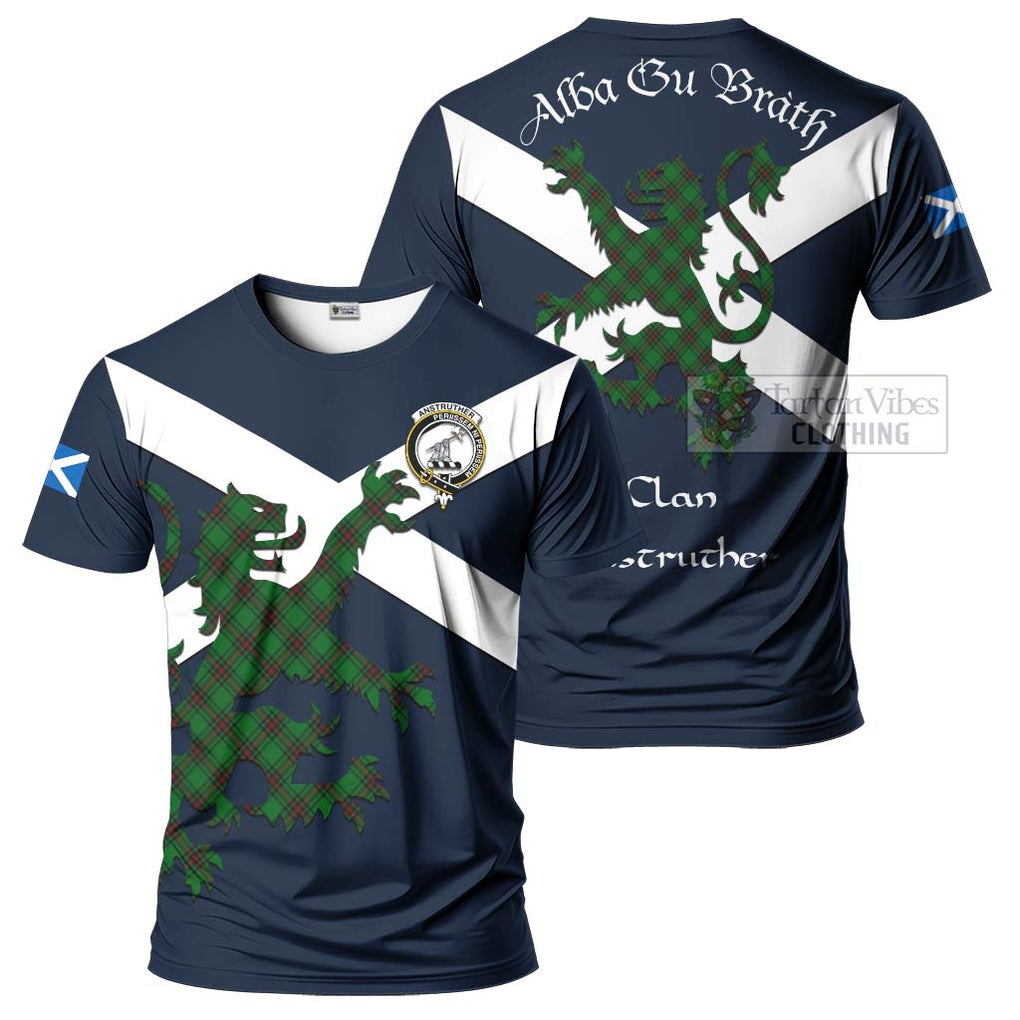 Tartan Vibes Clothing Anstruther Tartan Lion Rampant T-Shirt – Proudly Display Your Heritage with Alba Gu Brath and Clan Name