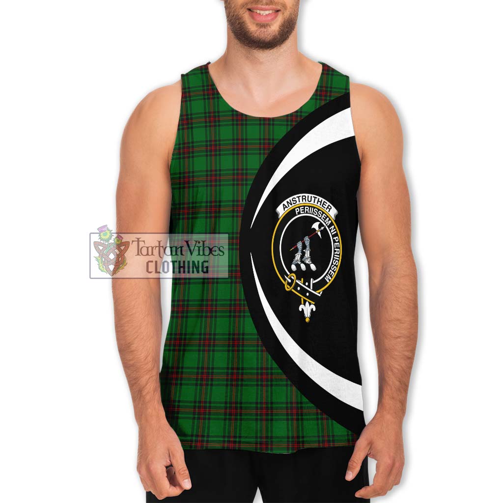 Anstruther Tartan Men's Tank Top with Family Crest Circle Style Men - Tartan Vibes Clothing