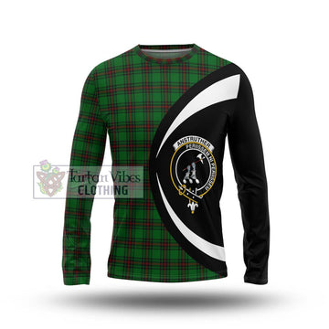 Anstruther Tartan Long Sleeve T-Shirt with Family Crest Circle Style Unisex - Tartan Vibes Clothing