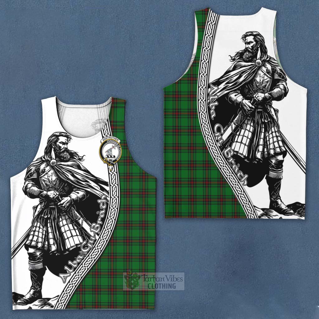 Anstruther Tartan Clan Crest Men's Tank Top with Highlander Warrior Celtic Style Men - Tartan Vibes Clothing