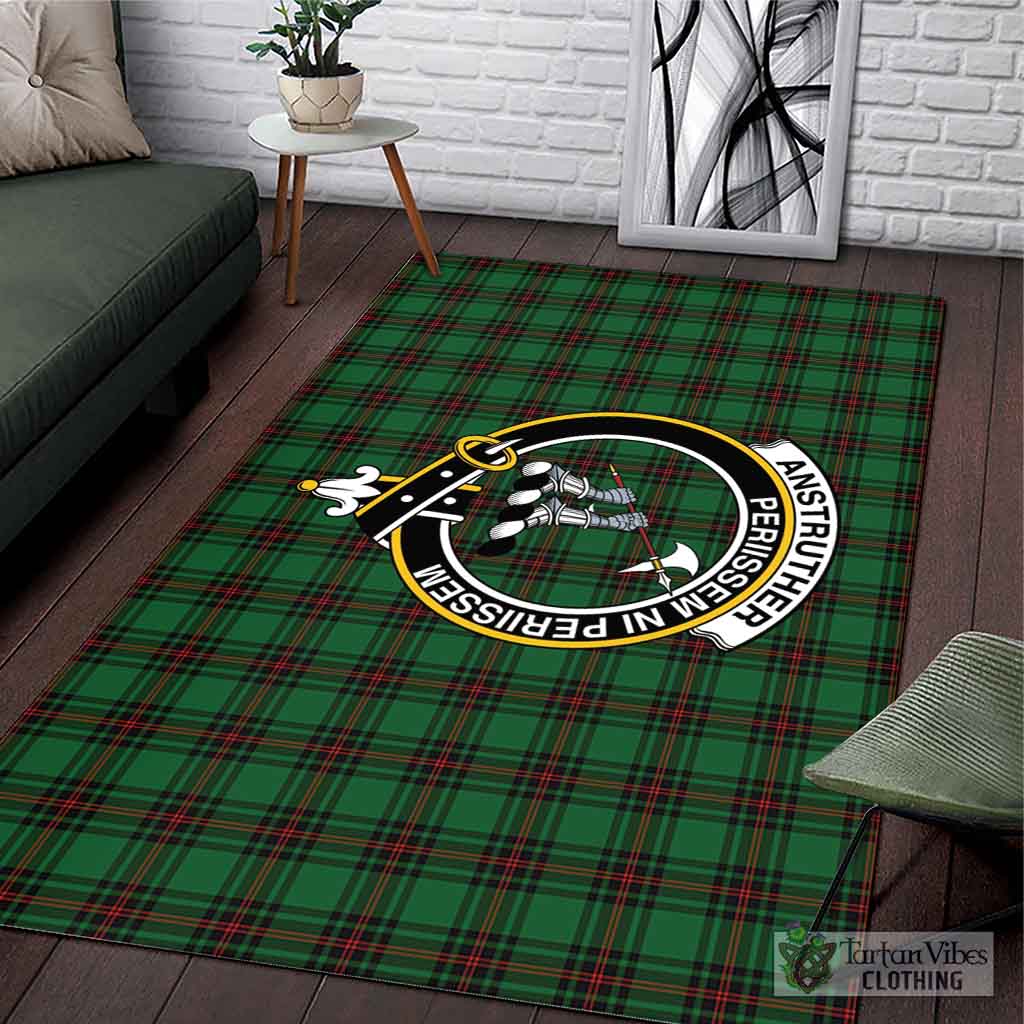 Tartan Vibes Clothing Anstruther Tartan Area Rug with Family Crest