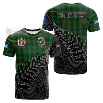 Anstruther Crest Tartan Cotton T-shirt with New Zealand Silver Fern Half Style