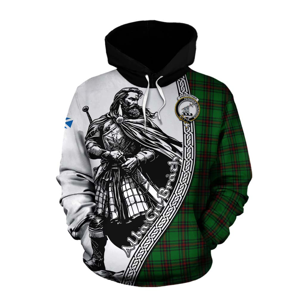Anstruther Tartan Clan Crest Cotton Hoodie with Highlander Warrior Celtic Style Pullover Hoodie XS - Tartan Vibes Clothing
