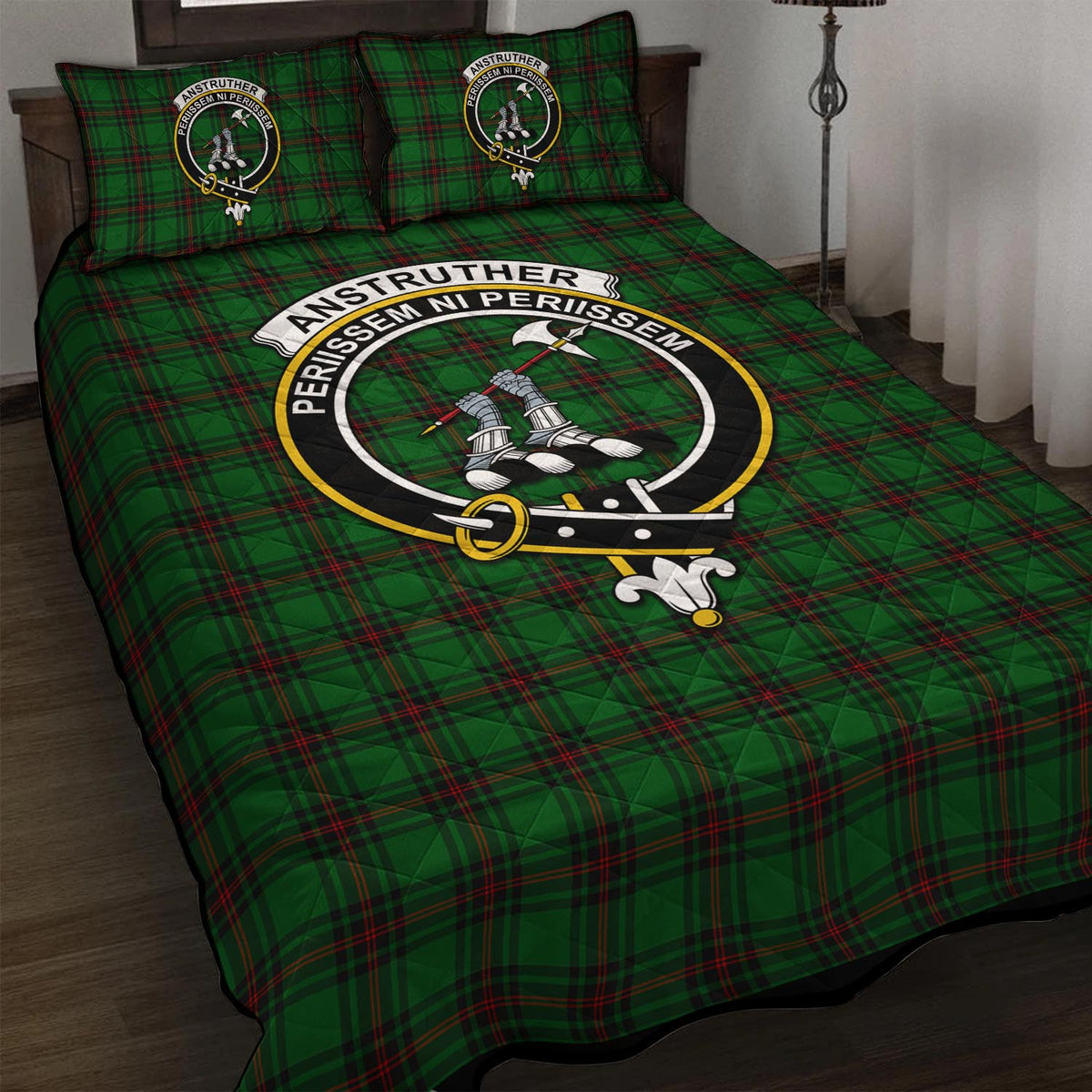 Anstruther Tartan Quilt Bed Set with Family Crest - Tartan Vibes Clothing