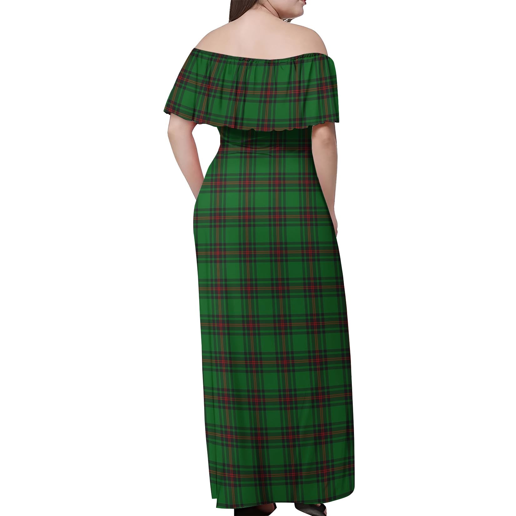 Anstruther Tartan Off Shoulder Long Dress - Tartanvibesclothing