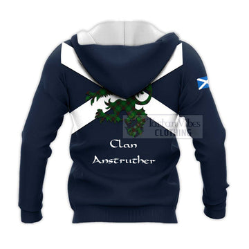 Anstruther Tartan Lion Rampant Knitted Hoodie Proudly Display Your Heritage with Alba Gu Brath and Clan Name