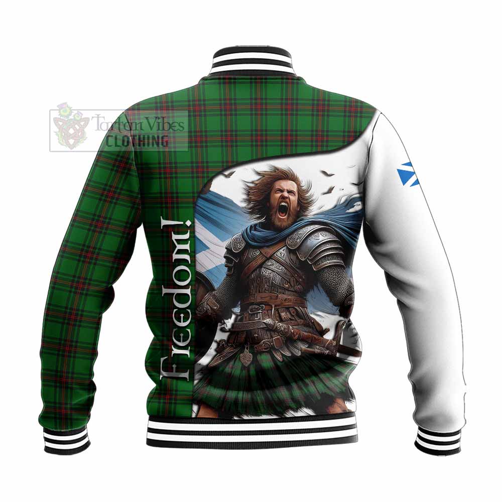 Tartan Vibes Clothing Anstruther Crest Tartan Baseball Jacket Inspired by the Freedom of Scottish Warrior