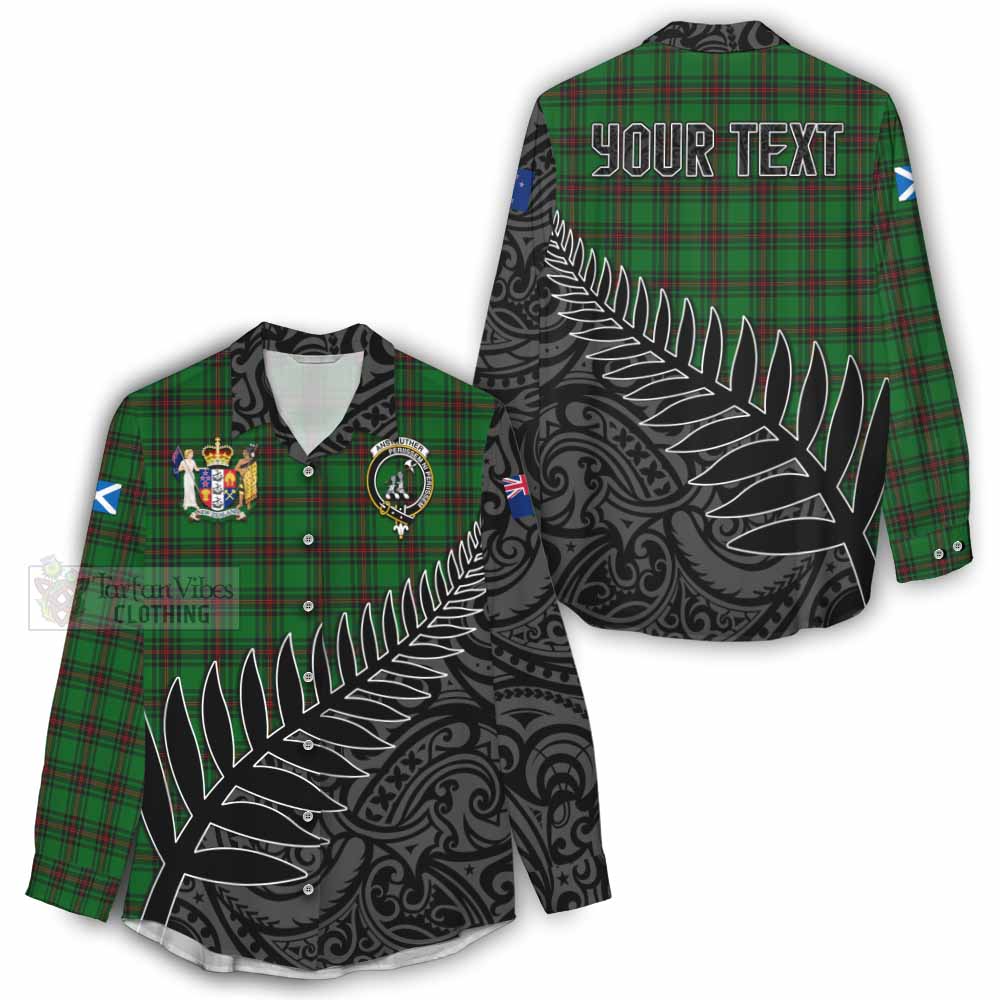 Tartan Vibes Clothing Anstruther Crest Tartan Women's Casual Shirt with New Zealand Silver Fern Half Style