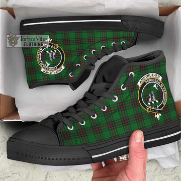 Anstruther Tartan High Top Shoes with Family Crest