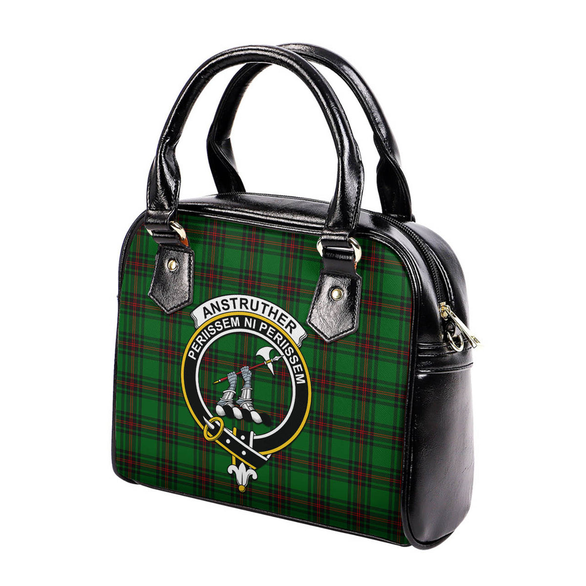 Anstruther Tartan Shoulder Handbags with Family Crest - Tartan Vibes Clothing