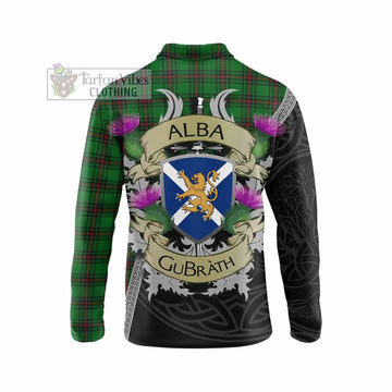 Anstruther Tartan Family Crest Long Sleeve Polo Shirt Lion Rampant Royal Thistle Shield Celtic Inspired - Tartan Vibes Clothing
