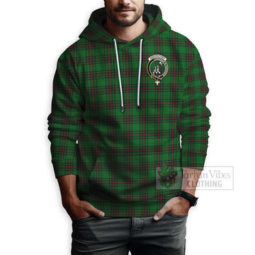 Anstruther Tartan Hoodie with Family Crest Celtic Skull Style - Tartan Vibes Clothing