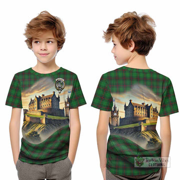 Anstruther Tartan Family Crest Kid T-Shirt with Scottish Ancient Castle Style - Tartan Vibes Clothing