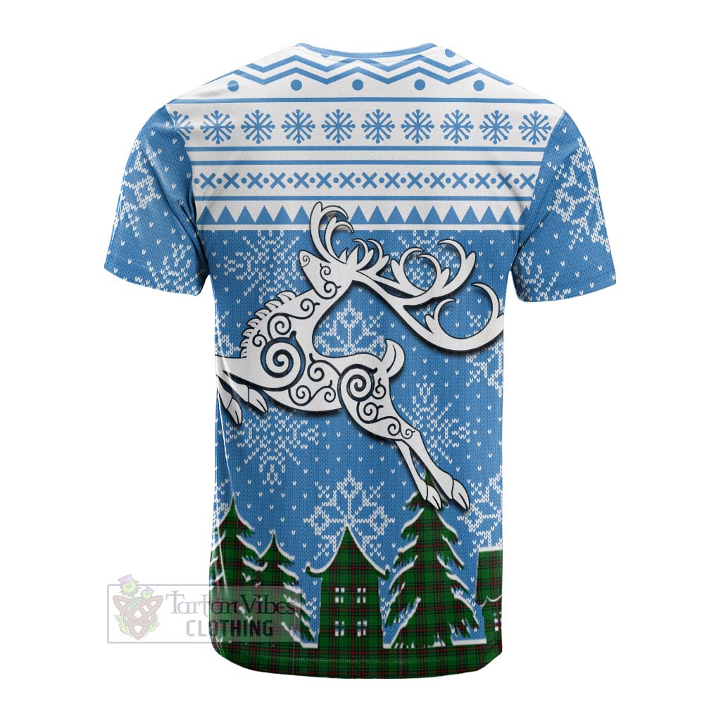 Tartan Vibes Clothing Anstruther Clan Christmas Cotton T-shirt Celtic Reindeer Style