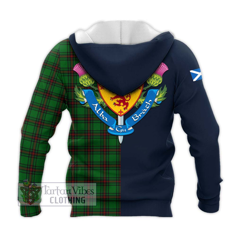 Tartan Vibes Clothing Anstruther Tartan Knitted Hoodie with Scottish Lion Royal Arm Half Style