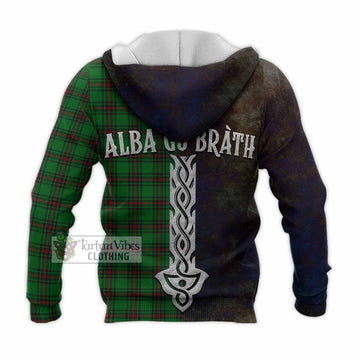 Anstruther Tartan Family Crest Knitted Hoodie Alba Gu Brath Be Brave Lion Ancient Style - Tartan Vibes Clothing