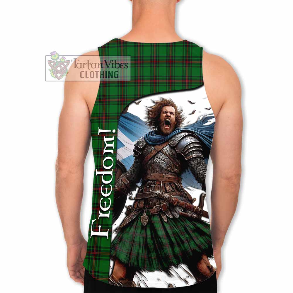 Tartan Vibes Clothing Anstruther Crest Tartan Men's Tank Top Inspired by the Freedom of Scottish Warrior