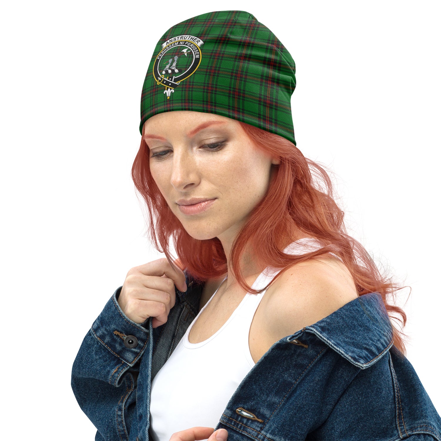 Anstruther Tartan Beanies Hat with Family Crest - Tartan Vibes Clothing