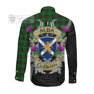 Anstruther Tartan Family Crest Long Sleeve Button Shirt Lion Rampant Royal Thistle Shield Celtic Inspired Men's Shirt - Tartan Vibes Clothing